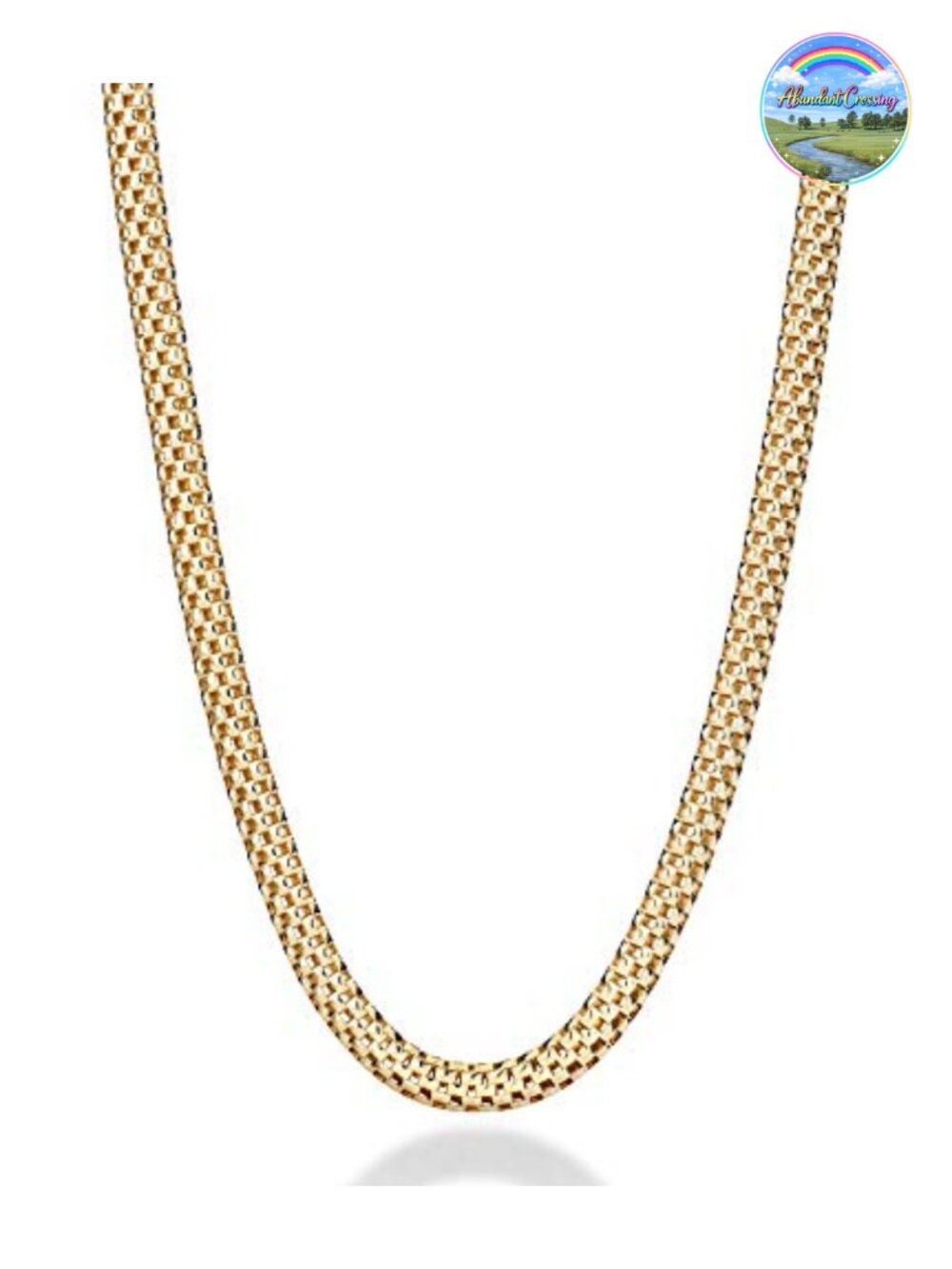 18K Gold Plated 925 Sterling Silver Italian 4mm Mesh Link Chain Necklace 18 Inch